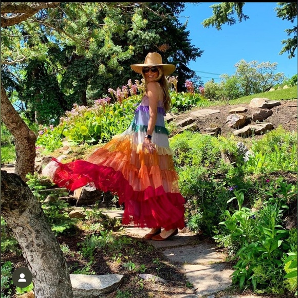 Needle & Thread Rainbow Sun Dress UK4/US0 - Picture 2 of 6